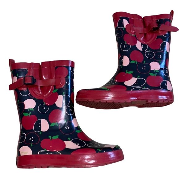 Gymboree Vintage Apple Print Raincoat (Sz 5/6) & Boots (Sz 12) Set - Picture 4 of 8